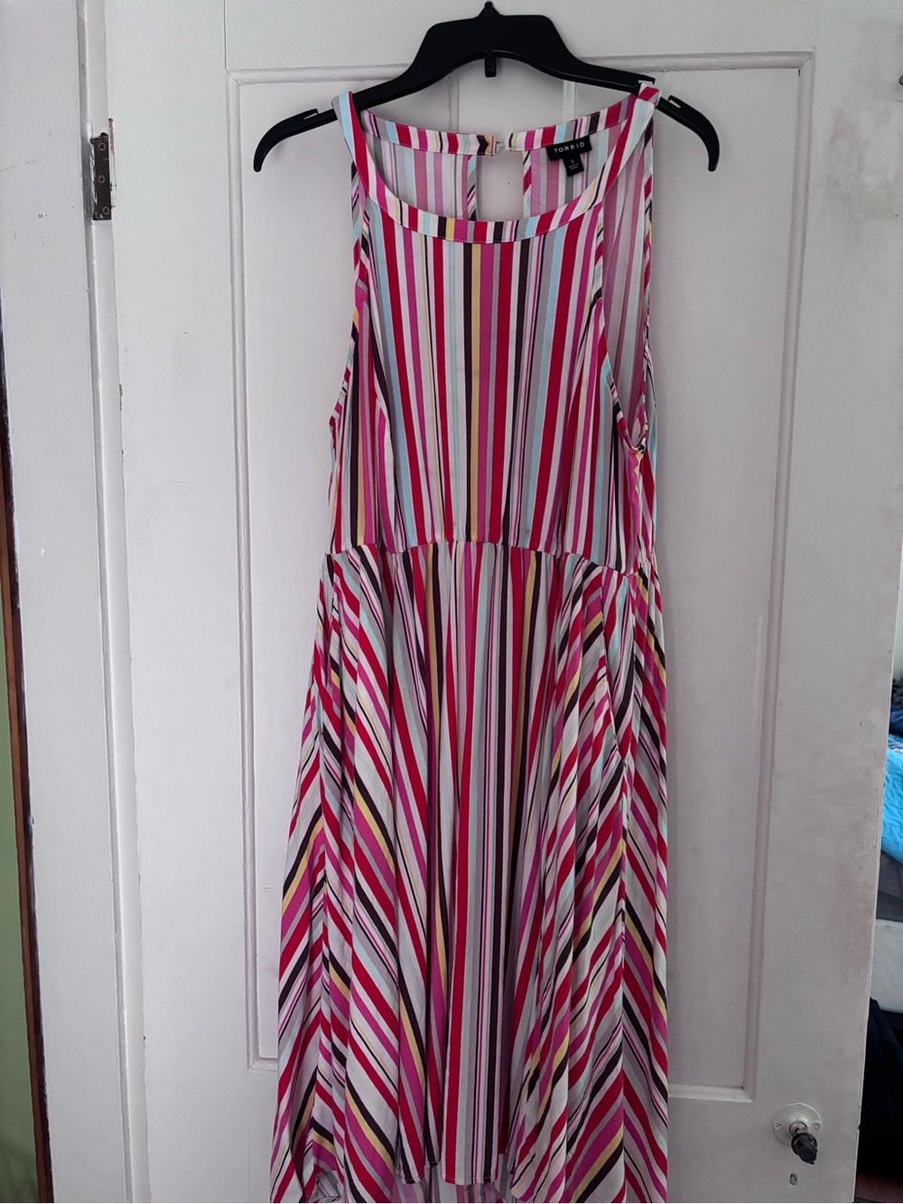 TORRID Striped Maxi Halter Dress, Multi-Colored, Size 1, Like New